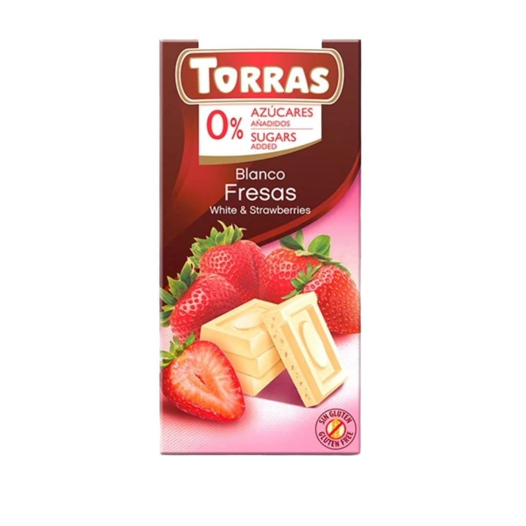 Torras Biela čokoláda s jahodami 75 g
