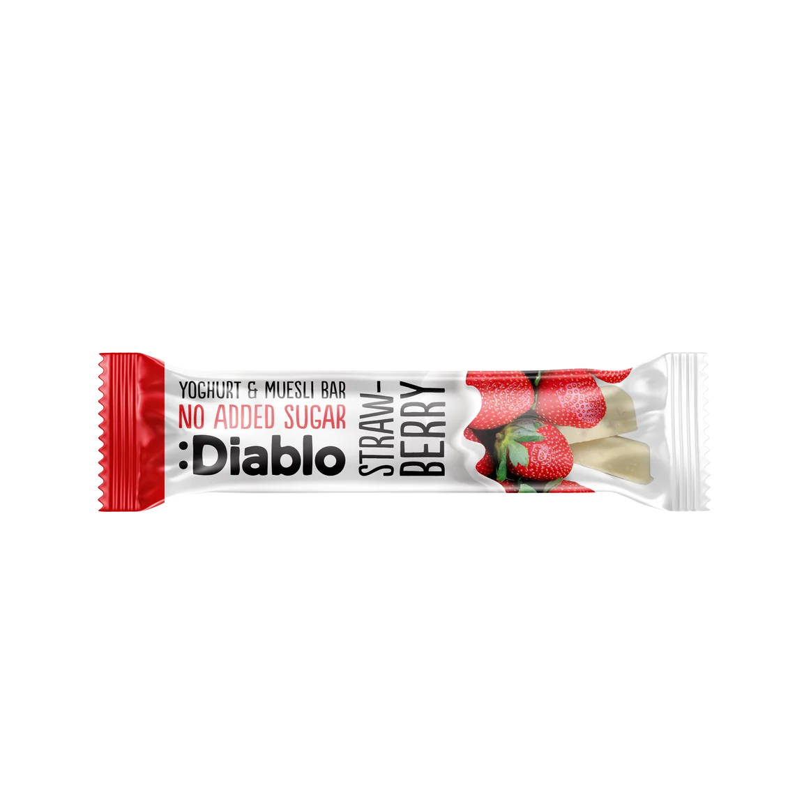 Müsli tyčinka s jahodami v jogurtovej polevě bez pridaného cukru Diablo – 30 g